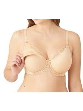WACOAL MATERNITY Bra Size 36DD Nude Nursing Underwire Bra Style 859221 Lace NWT
